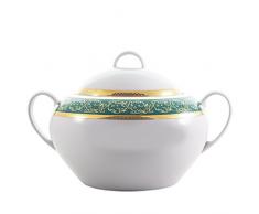 Bohemia Saphyr Greca Soupière, Porcelaine, Vert, 30 x 30 x 26 cm
