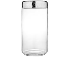 Alessi Mw21/150 Dressed Pot Hermétique en Verre, Couvercle en Acier Inoxydable 18/10 Brillant avec Décoration en Relief