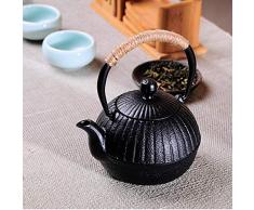 Funihut Service à thé 550ml, Petit et Chic, Rétro et Simple，Theiere en Fonte Japonaise avec Résistant à la Chaleur, Petit Pot de Citrouille en Fonte
