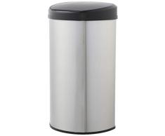 AmazonBasics Poubelle automatique en acier inoxydable, semi-circulaire, 50 litres