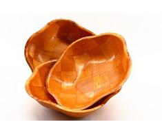 RMB® Lot de 3 Saladier en bambou forme de fleurs décoratif pour fruits légumes