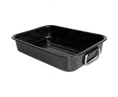 Beka 14721404 Kitchen Roc Plat à four en acier émaillé noir moucheté 40 cm