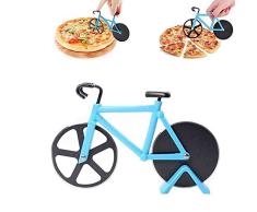 ROBAKO Roulette à Pizza/Couteau à Pizza en Forme de Vélo/Acier Inoxydable/Utilisation à la Maison et dans la Cuisine/Bleu