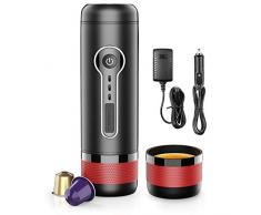 CONQUECO Machine à Café Portable, Chauffage électrique 12V, Machine à Expresso Pour les Voyages, le Camping et la Voiture, Compatible avec les Capsules Nespresso et LOR Orignal