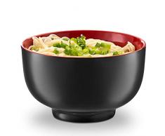 HIGHKAS Lot de 2 Bols à Ramen Japonais pour Nouilles Pho Ramen Noir et Rouge 16,5 x 8,2 cm