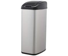AmazonBasics Poubelle automatique en acier inoxydable - Pour espaces Ã©troits, 50 litres