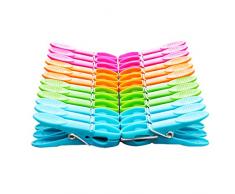 Jiacheng29 Lot de 24 pinces à linge en plastique avec pinces à linge pour sous-vêtements, chaussettes, pantalons, chemises, pulls