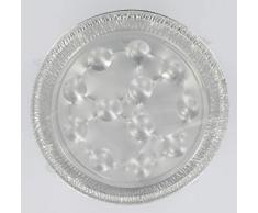 Fackelmann 2433350 Lot de 10 Plats pour escargots en Aluminium, fabriqués en France, Gris, 17,5x17,5x2,2cm