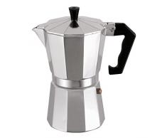 MSV 110016 Cafetiere Italienne alu 9 Tasses, Bakélite, Aluminium/Noir
