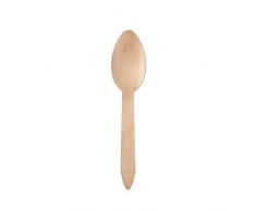 BIOZOYG cuillère jetable de Vaisselle à Usage Unique I 100 x cuillère à Soupe de Madera cuillère en Bois Couverts jetables I biodégradable et compostable 18cm
