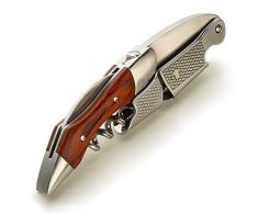 Tire-Bouchon Professionnel (Bois de Pakka), Double Levier Avec Amortissement, Excellente Ouvre Bouteille Vin, Le Choix des Sommeliers et Serveurs, Solide Acier Inoxydable de Qualité Superieur