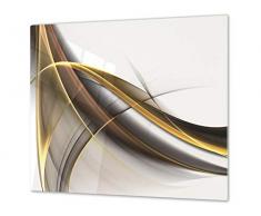 Planche à découper en verre trempé - Couvre-cuisinière et protège-plain de travail en verre résistant - UNE PIÈCE (60x52 cm) ou DEUX PIÈCES (30x52 cm chacune); D01 Série Abstract: Tige brûlante