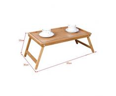EM Home Plateau de lit pour petit-déjeuner avec pieds pliables bambou