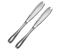 ALLOMN 2 PCS Épais Couteau A Beurre en Acier Inoxydable, Couteau De Chef Professionnel Couteau 3-en-1 avec Couteau A Friser