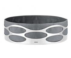 Stelton X-28-3-4 Embrace Bol à pain, acier inoxydable et sac à pain en coton, Taupe, 23 x 23 x 7 cm