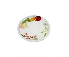 Cosy & Trendy 722110 Assiette Pizza Tomato, céramique, diamètre 30 Cm, Porcelaine, Multicolore