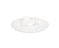 PORCELLANA Neiboschi Assiette avec Escargot, Porcelaine, Blanc, 0.1 x 0.1 x 0.1 cm