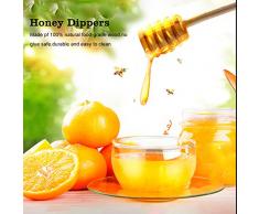 50 Pièces Cuillères à Miel Bâton en Bois Naturel Mélangeur Portable pour Confiture Cuillères Associées à Des Pots de Miel Cadeau Des Invités et Mariage#1