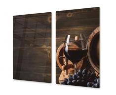 Planche de cuisine en VERRE trempé – Planche à découper en verre – Couvre-plaques de cuisson – UNE PIÈCE (60x52 cm) ou DEUX PIÈCES (30x52 cm chacune);D04 Série Boissons: Vin 9