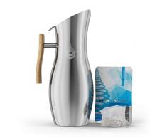 pH VITALITY - Carafe filtrante en inox - alcalinisant/ionisant - purifie/adoucit leau/apporte des minéraux/élimine chlore et polluants/augmente le pH - filtre durable inclus - modèle 2019-1800 ml