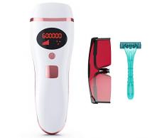 Épilateur Lumière Pulsée, IPL Épilateur Definitif Portable Adapté aux Équipements dÉpilation Permanente du Corps Entier avec Rasoir - Rose