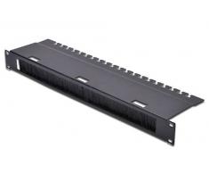 Digitus RAL 7035 Guide-câbles Professionnel Noir (RAL 9005) ou Gris Panneau Passe-câbles avec Joint Balai Noir