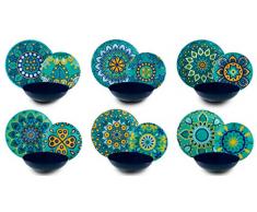 Excelsa 62503 Mandala Mediterraneo Service de Table 18 PiÃ¨ces, Multicolore