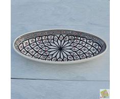 Plat ovale Bakir gris - L 40 cm