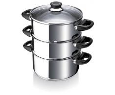 Beka 12030224 Polo Cuit Vapeur 3 Corps + Couvercle Verre en acier inoxydable 20 cm