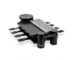 Top Chef Appareil à raclette Multifonction 8personnes TOPC926 modulable rotatif 360° Convivial Professionnel, Pierre Naturelle, Grill, Raclette fromage fondue, 8poêlons antiadhésifs, Plaques amovibles