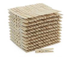 com-four® Lot de 300 Pinces à Linge Naturelles, Pinces à Linge Robustes en Bois de Bouleau de Haute qualité (300 pièces)