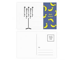 DIYthinker Martini Avec sa coupe Banana Set de cartes postales Merci carte postale 20pcs Side 5,7 pouces x 3,8 pouces Multicolor 5.7 pouces x 3.8 pouces Multicolore