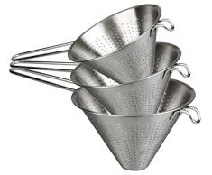 Arga - Chinois Cuisine Passoire - Acier inoxydable - Set 3 - Ø 14, 16 et 20 cm
