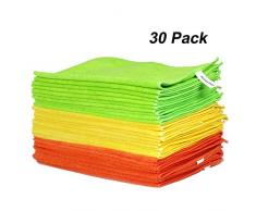 WORKPRO Ensemble de 30 Serviettes Chiffon en Microfibre en 3 Couleurs