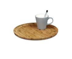 Relaxdays Assiette tournante en bambou plateau de fromage tournant en bois rond diamÃ¨tre 33 cm plat de service apÃ©ritif charcuterie raclette fruits gÃ¢teaux tasses repas dÃ©coration, nature