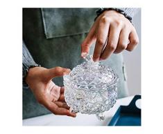 ZHNA Forme Cristal Papillon Sucrier, Verre Sweet Candy Jars avec Couvercle, 7.4 Oz