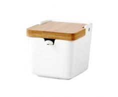 Céramique Sucrier avec couvercle et cuillère, Pot de sucre blanc Boîte dassaisonnement pour la maison et la cuisine Cadeau de pendaison de crémaillère 8.4 OZ (250 ML)