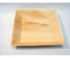 25 assiettes palmier carrées design biodegradables, 18x18cm