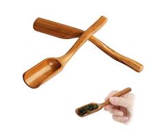Oyfel. Cuillere de The Bambou Bois Petite Design Sel Sucre Condiment Dessert Desert Chine The Moka Patisserie Matcha 1 Pcs 2.7 * 17CM
