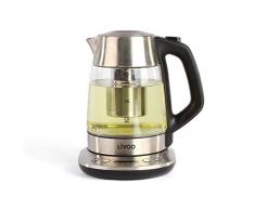 LIVOO DOD165 Théière & Bouilloire Ãlectrique en Verre | Capacité 1,7 L | Thermostat de 40° à 100°C, Maintien au chaud, Arrêt Automatique | 2200W