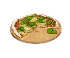 Relaxdays Assiette Ã pizza bambou assiette prÃ©sentation plat bois -diamÃ¨tre 6 dÃ©limitations pour les parts, nature - 33 cm