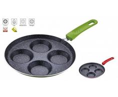 Poêle pour oeuf au plat - revêtement en marbre - poêle à crêpes - couleur: vert