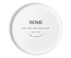 Plateau de service rond en plastique Starnext - Blanc, dessert, gâteau, bonbons, eau, thé, plateau organiseur home