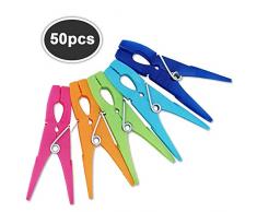 Vidence VIDEN Lot de 50 pinces à linge en plastique avec anneau extérieur durable Couleurs assorties pour Serviettes À Linge Pinces Suspendues Clip Pince À Linge Couettes Draps Tapis
