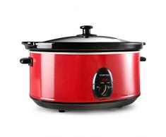 Klarstein Bristol 65 Mijoteuse electrique (6,5 L, 300W, 2 températures, céramique lavable, méthode Schongar, alimentation électrique) - rouge