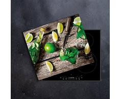 Plateau de protection universel pour plaques de cuisson en verre trempé de 4 mm, pour verre, céramique, induction 1 Pi?ces 60 x 52 cm | Planche ? Découper | protection murale en verre dans la cuisine