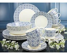 Creatable 19517 Oriental Blue Service de Table Pierre Multicolore 40 x 32,5 x 32 cm Set de 30