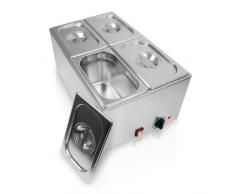Schengler Bain-marie en acier inoxydable avec 4 inserts gastronomiques 1/4