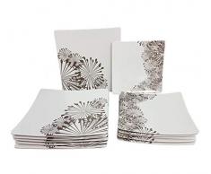 Lot de 12 assiettes en mélamine pour le camping, le jardin ou la maison - Vaisselle de camping en plein-air