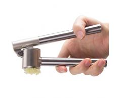 Presse-ail - Diealles Acier Inoxydable Concasseur dail /Ginge Broyeur avec Panier Amovible,Facile à Nettoyer,15.8x5cm